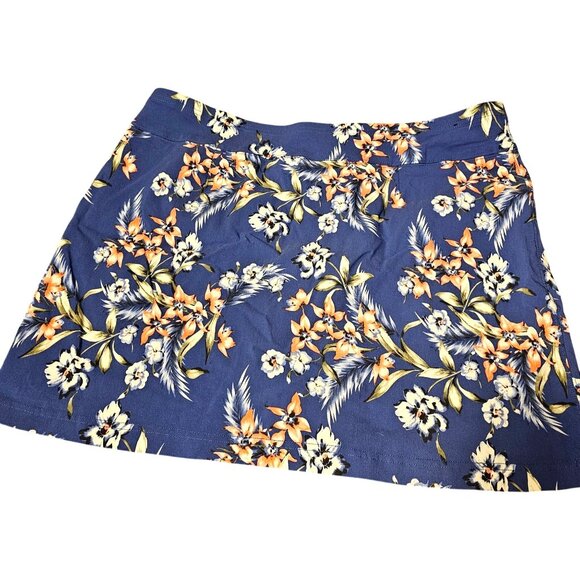 Mario Serrani Womens XL Blue Floral Skort With Built-In Shorts Lightweight & Str - Picture 4 of 9
